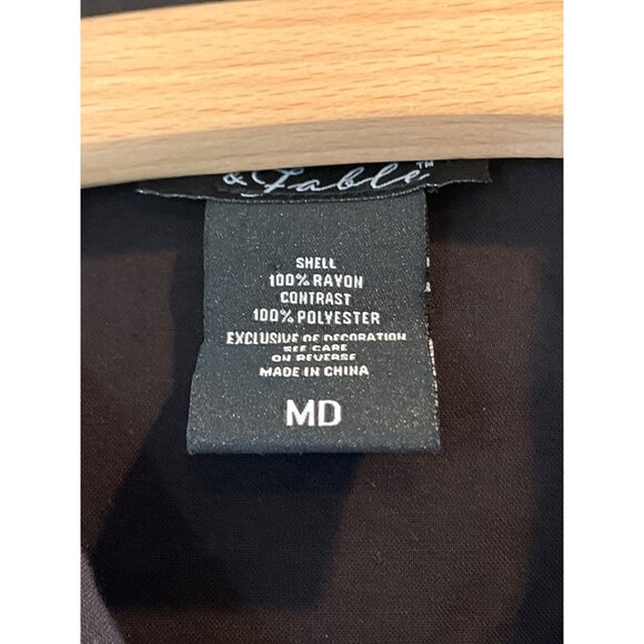 Goth-Inspired Black Button-Up Blouse W/ Embroidered Collar Plague Doctor Buttons - Picture 5 of 9